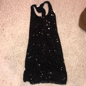 Black sequin cocktail dress
